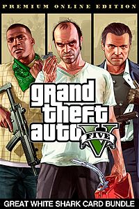 Купить дешево Комплект Grand Theft Auto V. Premium Online Edition и платежная карта Белая акула (Xbox One) Купить ключ дешево Комплект Grand Theft Auto V. Premium Online Edition и платежная карта Белая акула (Xbox One)