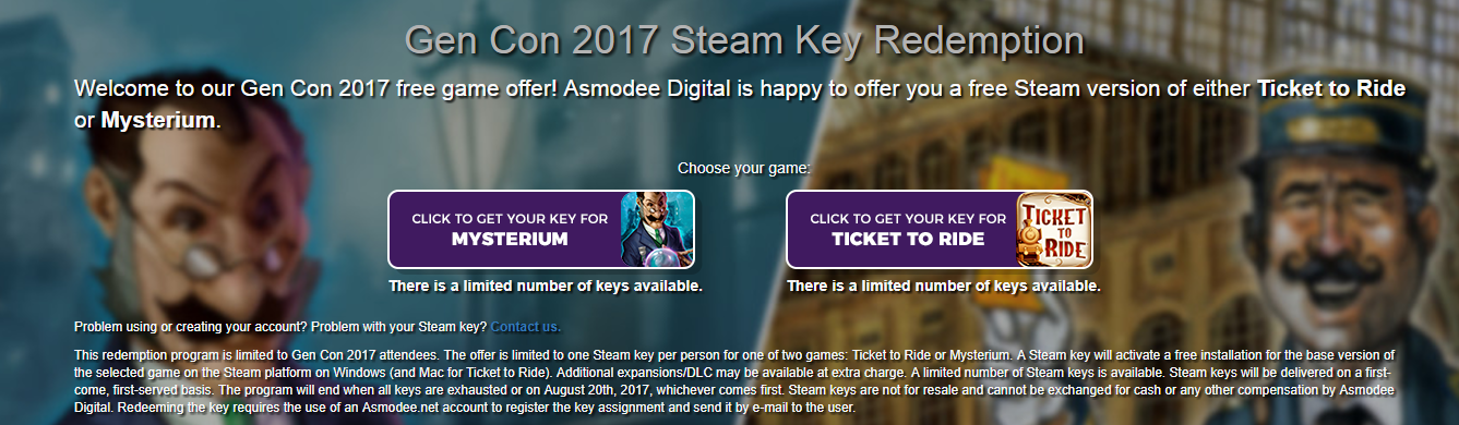 Раздача Ticket to Ride или Mysterium