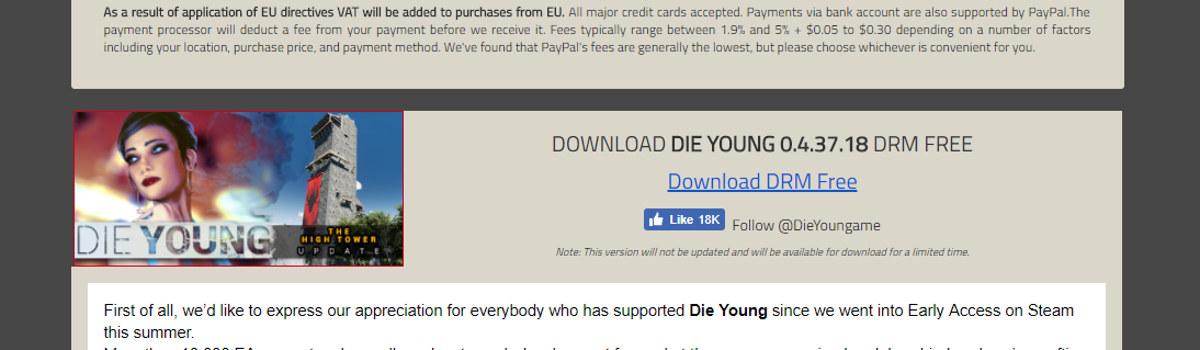 Die Young раздается бесплатно в виде DRM-версии