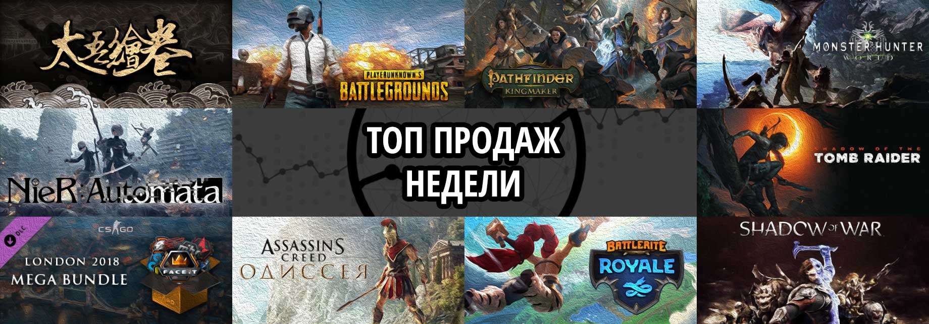Топ продаж за неделю: Taiwu, PUBG и Pathfinder. Kingmaker